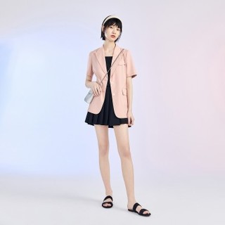 PEACEBIRD 太平鸟 女士韩版宽松垂版小西装外套 粉红色S