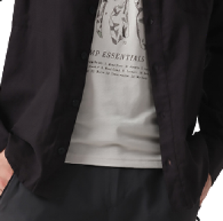 DECATHLON 迪卡侬 男士户外休闲长袖衬衫 黑色