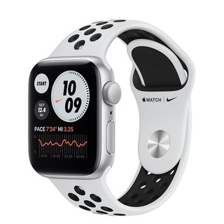 Apple 苹果 Watch Nike SE 智能手表 GPS款 44mm 银色铝金属表壳 白金配黑色运动表带（GPS）