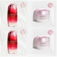 天猫U先：SHISEIDO 资生堂 光透耀白凝霜1.5ml*2+新红妍肌活精华露1.5ml*2