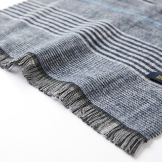 HLA 海澜之家 男士经典双面款保暖围巾HZDAJ4E015A15 蓝灰花纹180x30cm