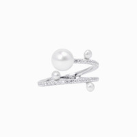 APM Monaco A17756XPL 珍珠s925银镶晶钻缠绕戒指