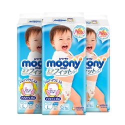 Moony 尤妮佳 男宝宝拉拉裤 L44片*3