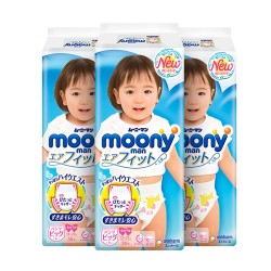 Moony 尤妮佳 女宝宝拉拉裤 XL38片*3包
