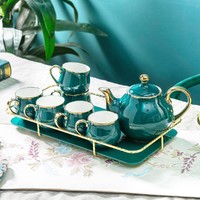 欧式陶瓷咖啡杯茶壶八件套装奢华下午茶花茶茶具客厅水杯送礼礼品