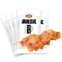 卫龙 辣条 休闲零食 亲嘴豆皮川香麻辣味 麻辣味辣片豆干豆皮小吃70g*5 *3件