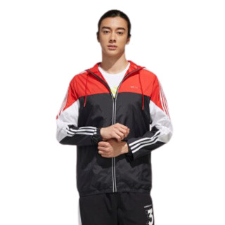 adidas NEO M CS RIS WB 男士运动夹克 EJ7071 黑/浅猩红 M