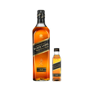 Johnnie Walker尊尼获加黑牌黑方威士忌酒700ml+50ml组合洋酒包邮
