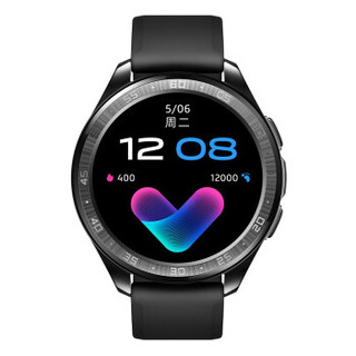 vivo WATCH系列 WA2056 智能手表 46mm 不锈钢 橡胶表带 暗影黑（血氧、GPS、北斗）