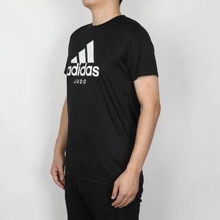 adidas 阿迪达斯 男士运动T恤 ADICTJ-BW 黑/白 L