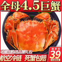 全母大闸蟹特大公螃蟹鲜活现货中秋礼盒装海鲜4.0-3.5两