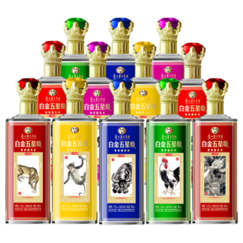 茅台白金十二生肖52度白酒500ml十二瓶