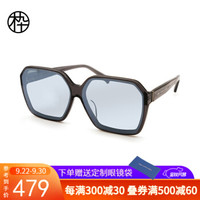 木九十2020新品太阳镜 多边形板材框 尼龙镜片坚固耐用 时尚硬朗男女墨镜 MJ102SF558 GYC3 透灰