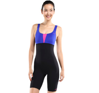 DECATHLON 迪卡侬 女子连体式泳衣 8402426 蓝黑拼接款 L-XL