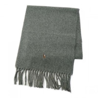 RALPH LAUREN 拉尔夫·劳伦 男士纯色羊毛围巾PC0253015 浅灰色
