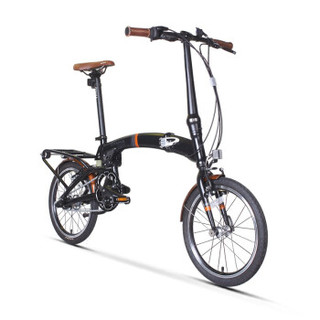 OYAMA欧亚马铝合金纵横折叠自行车16寸内3速男女式单车纵横S500 黑色