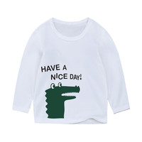 YALU 雅鹿 儿童纯色圆领长袖T恤