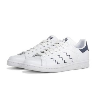 adidas Originals STAN SMITH系列 女士休闲运动鞋 BZ0402 深蓝尾波浪纹 38.5