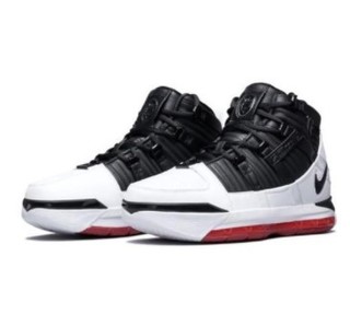 NIKE 耐克 Zoom LeBron 3 男士篮球鞋 AO2434-101 黑白红 43