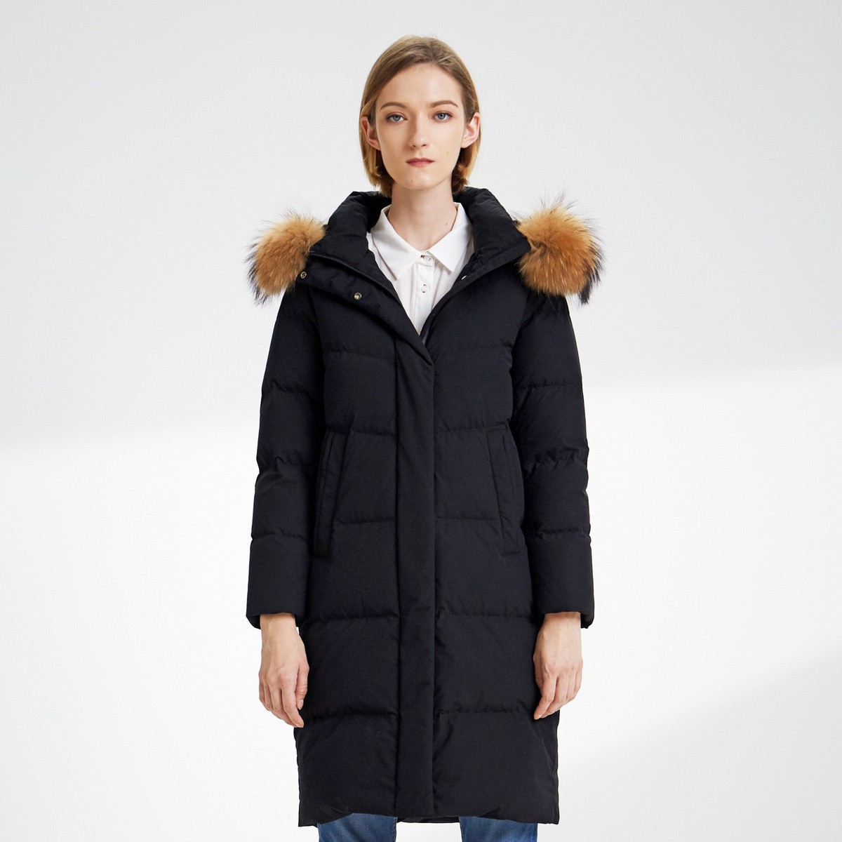 bosideng波司登b90141520ds女士毛领羽绒服外套