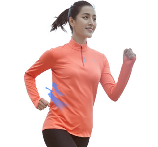 DECATHLON 迪卡侬 TS RUN WARM 女士运动T恤 蜜桃橘