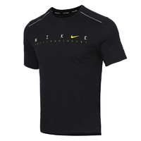 NIKE 耐克 DRI-FIT MILER系列 男士运动T恤 CJ6484-010 黑/银 S