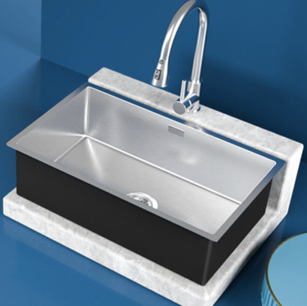 oulin 欧琳 9105 后置台下盆单槽 配l002精铜抽拉龙头 650*428*200cm