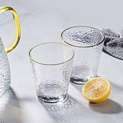 法兰晶 创意杯具套装 金边水杯矮高款水杯 *2件