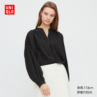 限尺码：UNIQLO 优衣库 427082 女士提花打褶上衣