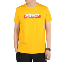 SKECHERS 斯凯奇 男士运动T恤 SMLC219M025-00D8 黄色 L