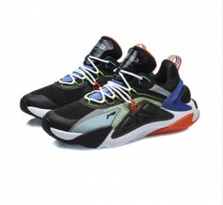 li-ning 李宁 薪火 男士休闲运动鞋 aglq059-3 标准黑/荧光亮绿 39