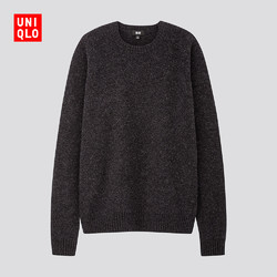 优衣库 男装 柔软羊仔毛圆领针织衫(长袖 毛衣) 419198 UNIQLO