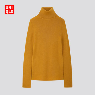 优衣库 女装 精纺美利奴罗纹两翻领针织衫(长袖) 418673 UNIQLO