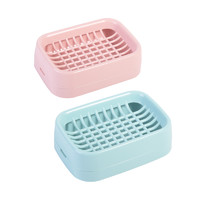 茶花肥皂盒家用双层沥水排水皂架洗脸盒卫生间创意盒子大号香皂盒
