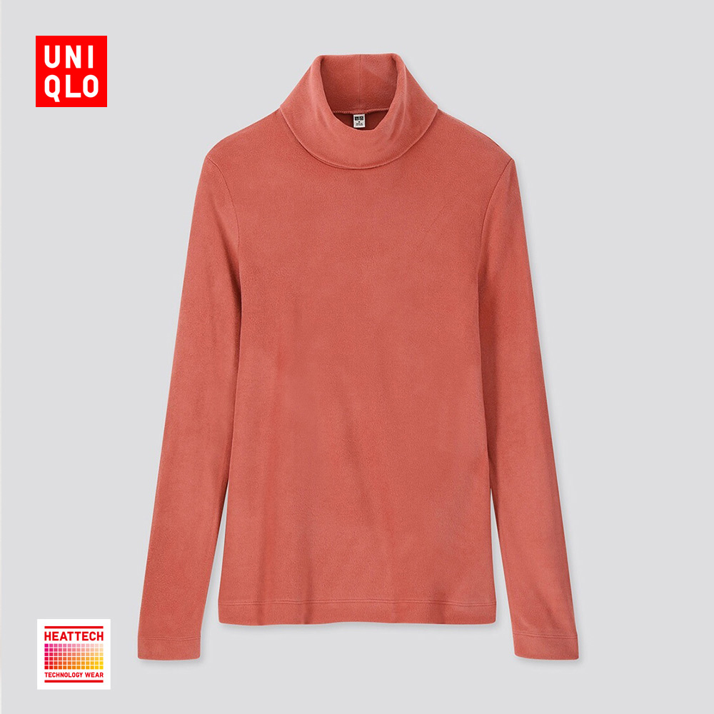 uniqlo优衣库heattech418240女士摇粒绒两翻领t恤