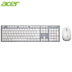 宏碁 acer KM41-2W键鼠套装 无线键鼠套装 办公键盘鼠标套装 防泼溅 电脑键盘 鼠标键盘 白色