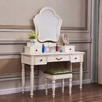 现代美式梳妆台小户型卧室多功能白色化妆桌化妆柜家具XM014