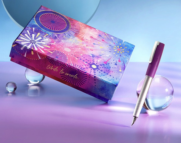 小编精选fabercastell辉柏嘉如恩系列限量钢笔烟花礼盒套装紫色f