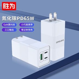 京东PLUS会员：胜为 GaN氮化镓充电器 PD快充3口65W