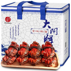 阳澄福记 大闸蟹现货 生鲜鲜活螃蟹礼盒 公3.9-4.2两/母2.4-2.7两 5对10只