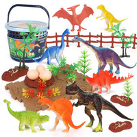 NUKIED 纽奇 恐龙动物场景  31件套 配收纳篮子