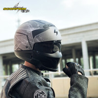 美国蝎子SCORPION EXO摩托车头盔半盔冬季防雾安全帽 rockstart黑金 M