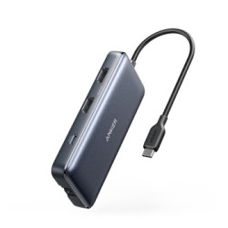Anker 八合一 Type-C扩展坞(HDMI*2、USB 3.0*2、PD 100W、千兆网口、读卡器)