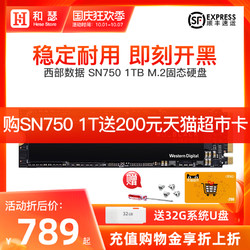 WD/西部数据 蓝盘SN550 SN750 1T 黑盘SSD 台式机笔记本m.2固态硬盘NVME 高速游戏固态盘