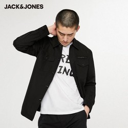 JackJones 杰克琼斯 219321518A 翻领纯棉刺绣工装外套