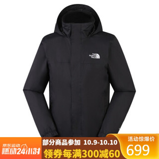 北面冲锋衣男TheNorthFace 2020春夏新品防水透气户外防风夹克外套49F7 JK3/黑色 L/175