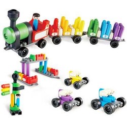 Hape 柔性积木玩具 PolyM系列 彩虹火车套 760022 （63颗粒）