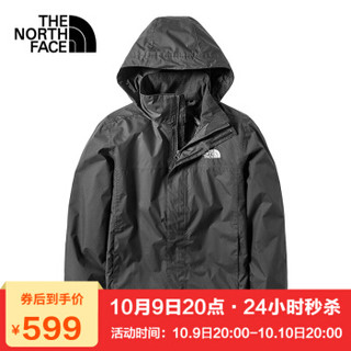 北面冲锋衣男20秋冬上新 TheNorthFace防水透气户外防风夹克外套NF0A49F7 JK3/黑色 XXL/185