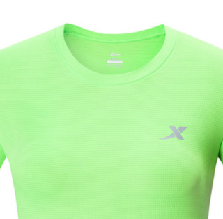 特步XTEP 运动跑步衣 女短袖运动T恤 L 鲜绿