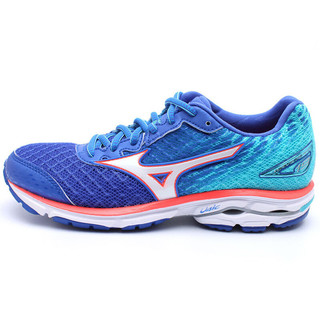 Mizuno 美津浓 Wave Rider 19 女士跑鞋 J1GD160342 蓝/白/粉 36.5